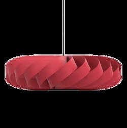 TR5 Pendelleuchte, Birke/Rot, 100 x 30 cm