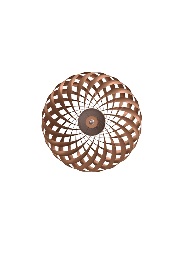 TR5 Wandleuchte, gebürstetes Alu/Kupfer, 60 x 20 cm