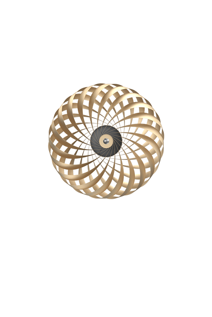 TR5 Wandleuchte, gebürstet Alu/Gold, 60 x 20 cm