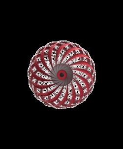 TR5 Wandleuchte, Birke/Rot, 40 x 18 cm