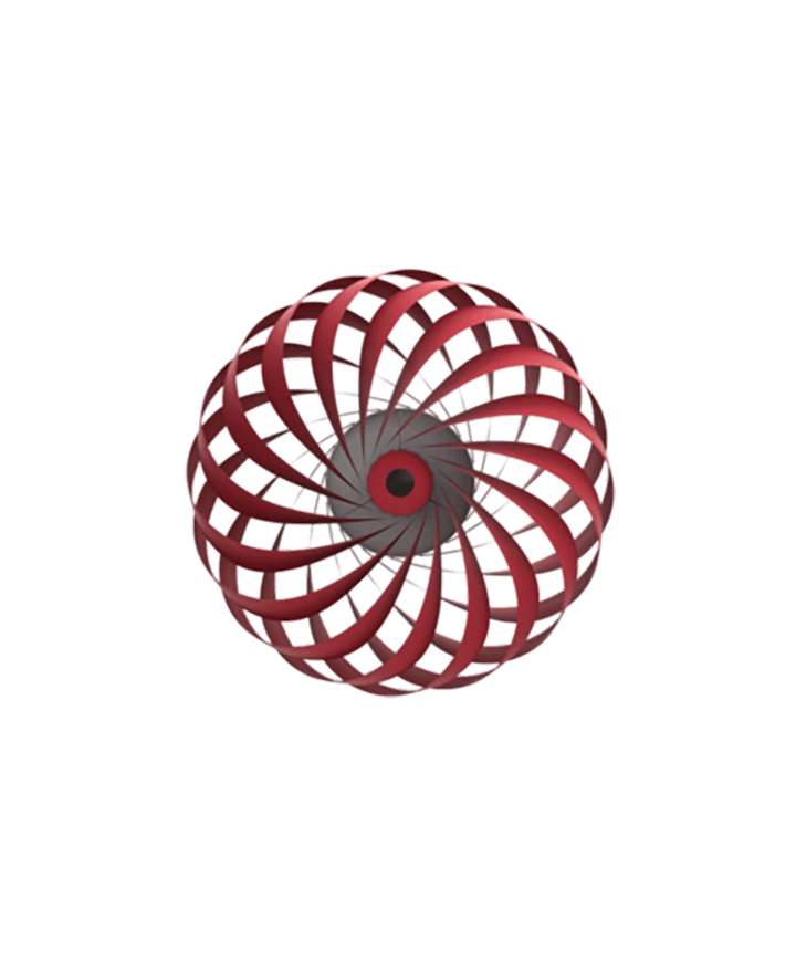 TR5 Wandleuchte, Birke/Rot, 40 x 18 cm