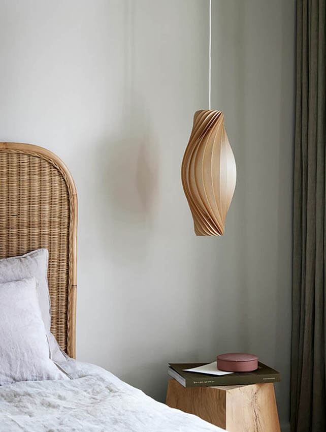 NO111 Pendelleuchte, Birke/Natur, 19 x 43 cm