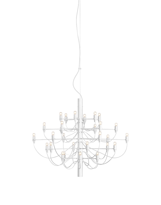 2097/30 Kronleuchter LED mit klaren Leuchtmitteln, mattweiß