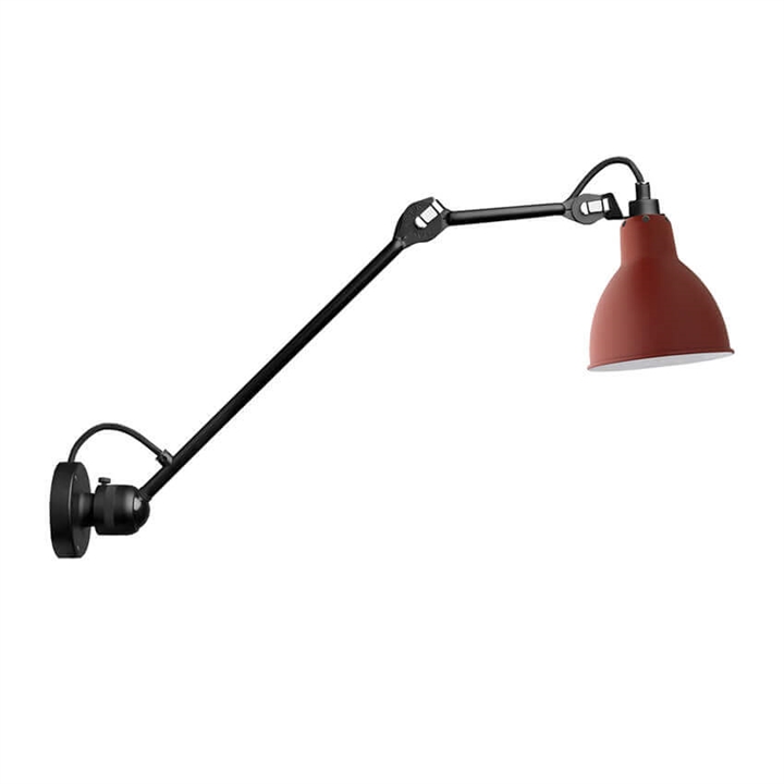 Lampe Gras No 304 L40 Wandleuchte, schwarz/rot