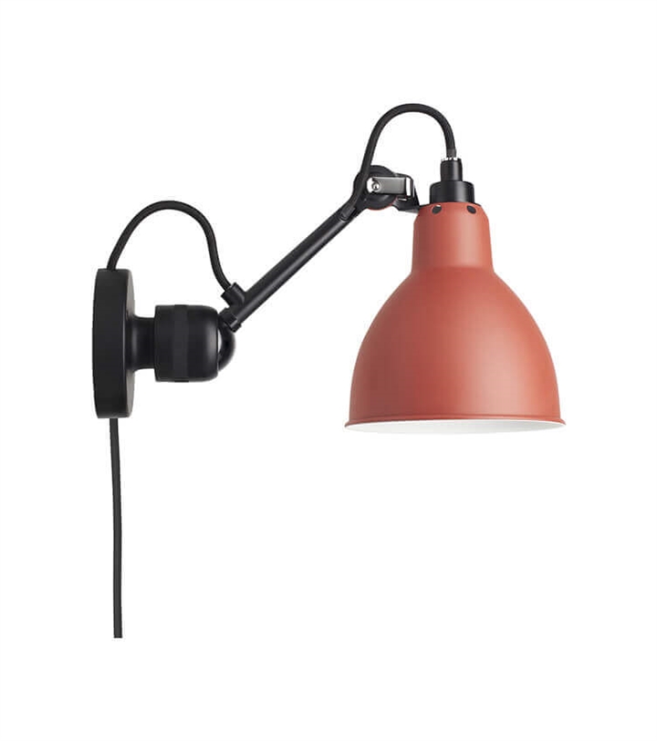 Lampe Gras No 304CA Wandleuchte, schwarz/rot