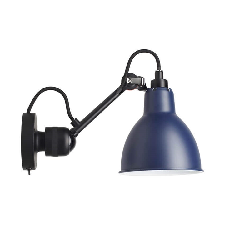 Lampe Gras No 304SW Wandleuchte, schwarz/blau
