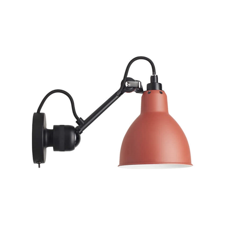 Lampe Gras No 304SW Wandleuchte, schwarz/rot