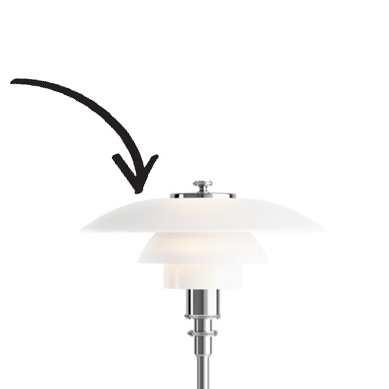 PH 2/1 Glas Oberschirm für Tischlampe, Wandleuchte und Kronleuchter