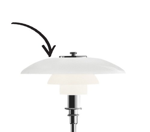 PH 3/2 Glas Oberschirm für Tisch- und Wandleuchte