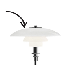 PH 3/2 Glas Oberschirm für Tisch- und Wandleuchte