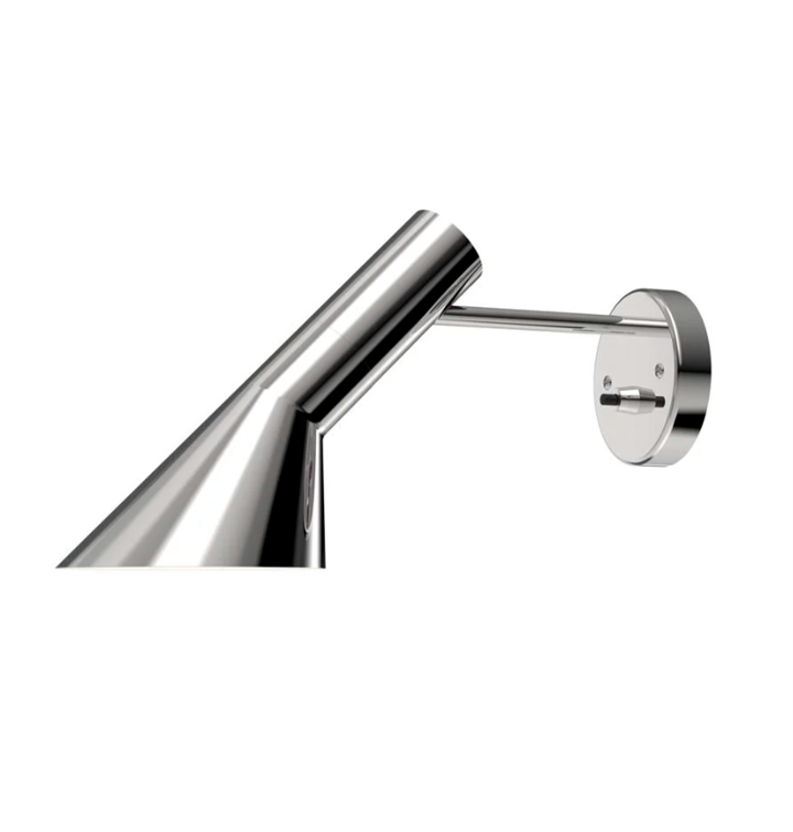 AJ Wandleuchte m/Schalter, polierter Stahl