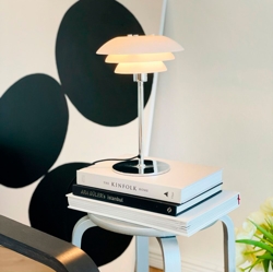 DL20 Tischlampe, opal/chrom