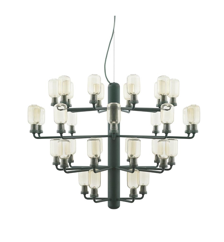 Amp Kronleuchter - Groß, Gold/Grüner Marmor