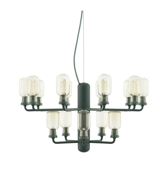 Amp Kronleuchter - Klein, Gold/Grüner Marmor