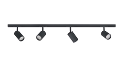 DESIGNLINE Schienen-Set 2 Meter m/4 Tube Spots, schwarz