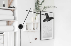 Arigato Wandleuchte mit Kabel, schwarz