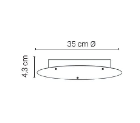 Deckenbaldachin Ø35 - 3 Auslässe, schwarz (RAL 9005)