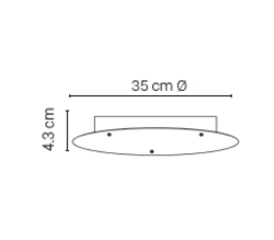 Deckenbaldachin Ø35 - 3 Auslässe, schwarz (RAL 9005)