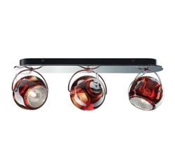 Beluga 3 Wand-/Deckenleuchte, rot