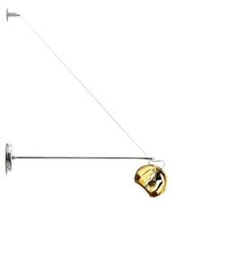 Beluga Wandleuchte mit Arm, Bernstein