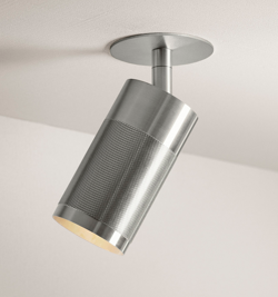 Thorup Copenhagen Patrone Einbau-Deckenstrahler mit Abdeckplatte, nickelbeschichtetes Messing, 120 mm