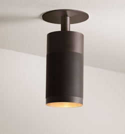 Thorup Copenhagen Patrone Einbau-Deckenstrahler mit Abdeckplatte, brüniertes Messing/dunkel, 120 mm