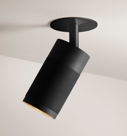 Thorup Copenhagen Patrone Einbau-Deckenstrahler mit Abdeckplatte, schwarz-brüniertes Messing/dunkel, 120 mm