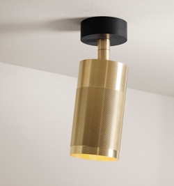 Thorup Copenhagen Patrone Deckenstrahler mit Baldachin, massiv Messing, 120 mm