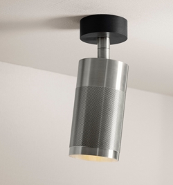 Thorup Copenhagen Patrone Deckenstrahler m/Baldachin, nickelbeschichtetes Messing, 120 mm