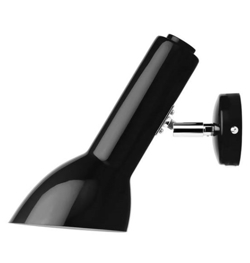 Oblique Wandleuchte, schwarz glänzend