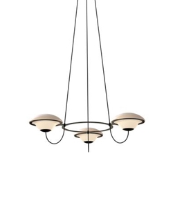 In The Air 3 Kronleuchter, opal/schwarz