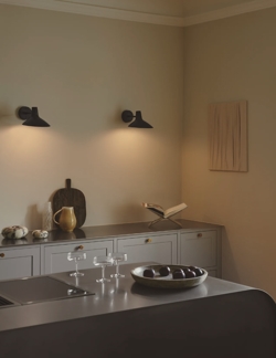 Darci short Wandleuchte, schwarz