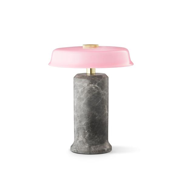 TRIP no. 2 tragbare Batterielampe / Tischlampe, silver/rose