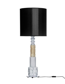 Vintage Tischlampe mit schwarzem Schirm