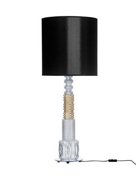 Vintage Tischlampe mit schwarzem Schirm