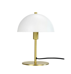 Malmø Tischlampe, matt weiß/messing