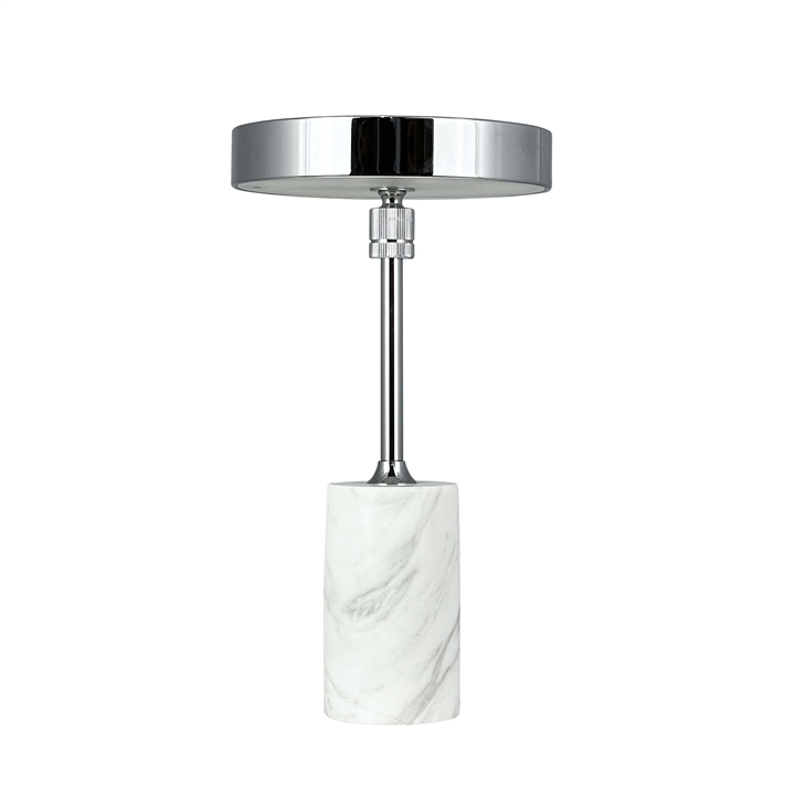 Starlight LED Akku- / Tischlampe, weißer Marmor/Chrom