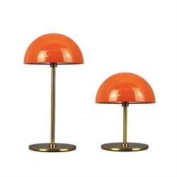 Along LED Tischlampe / Akkulampe, orange/messing (2 Stk.)