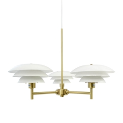 DL20 Kronleuchter, Opal/Messing