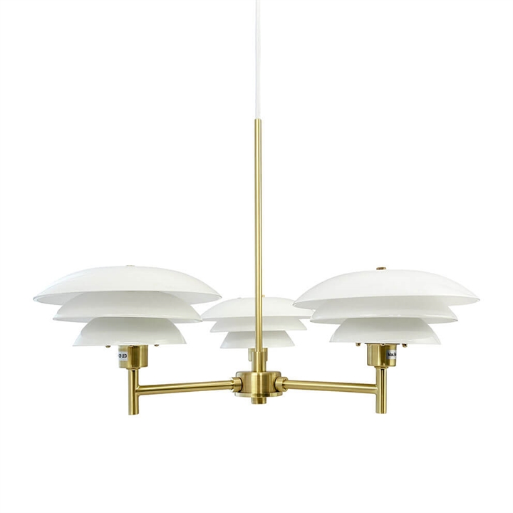 DL20 Kronleuchter, Opal/Messing