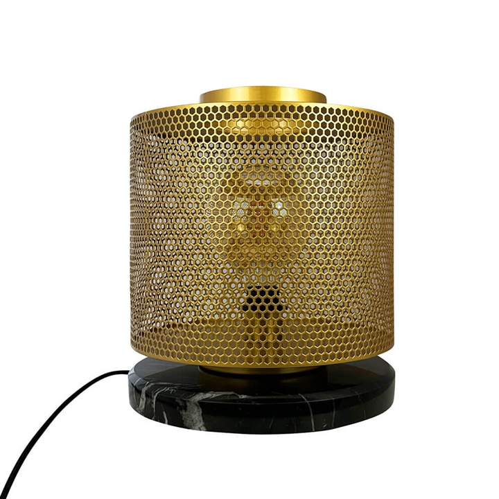 Nantes Tischlampe, Messing/Schwarz