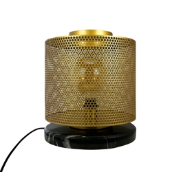 Nantes Tischlampe, Messing/Schwarz