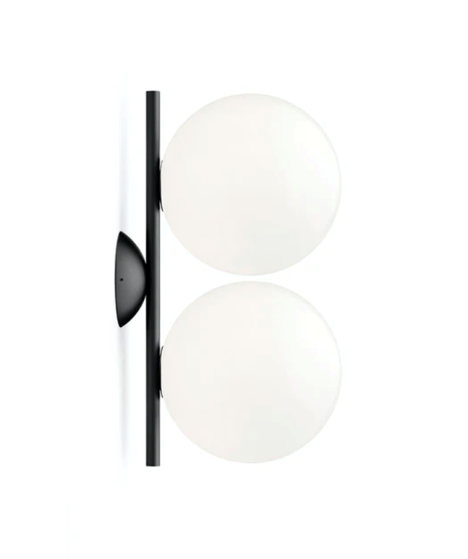 IC Light C/W1 Double Wand-/Deckenleuchte, schwarz