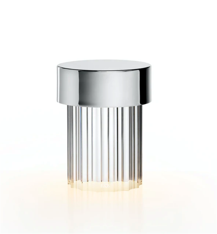 Last Order Tischlampe geriffelt, Edelstahl