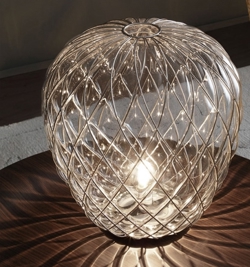 Pinecone Tischlampe, Groß - Ø50, klar/chrome