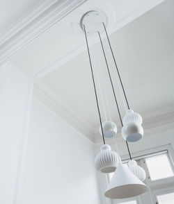 Frandsen Baldachin für 6 Pendelleuchten, mattweiß