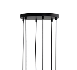 Frandsen Baldachin für 6 Pendelleuchten, matt schwarz