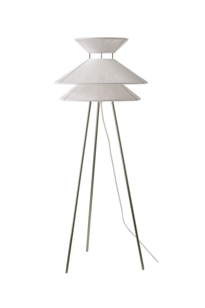 Kiku Stehlampe, weiß/Stahl