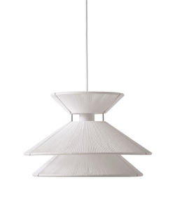 Kiku Pendelleuchte, weiß/Stahl