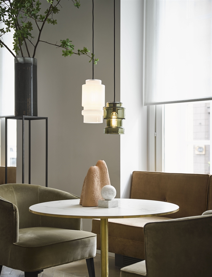 Axle Pendelleuchte Glasschirm Small und Medium, Antique Green und Opal White